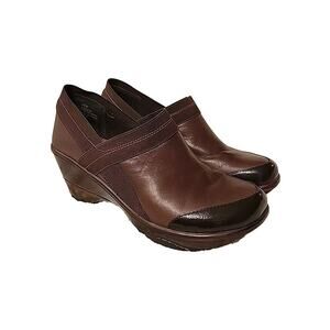 Jambu Shoes Cali Wedge Design Clogs Women’s Size 7.5M Brown Leather Shoes EUC